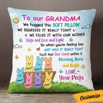 We Filled It With Our Wishes, Bunnies Short Plush Pillow Case Easter Gifts For Grandma-Jessemade AU