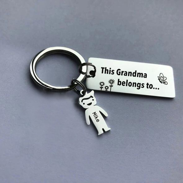 Personalised Keychain with Kid Charm Engraved 1 Name Family Keychain for Him-Jessemade AU