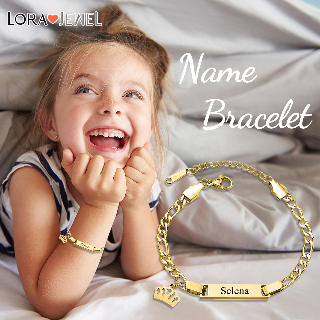 Custom 1 Name Bracelet Personalised Crown Bracelet Love Gifts For Her-Jessemade AU