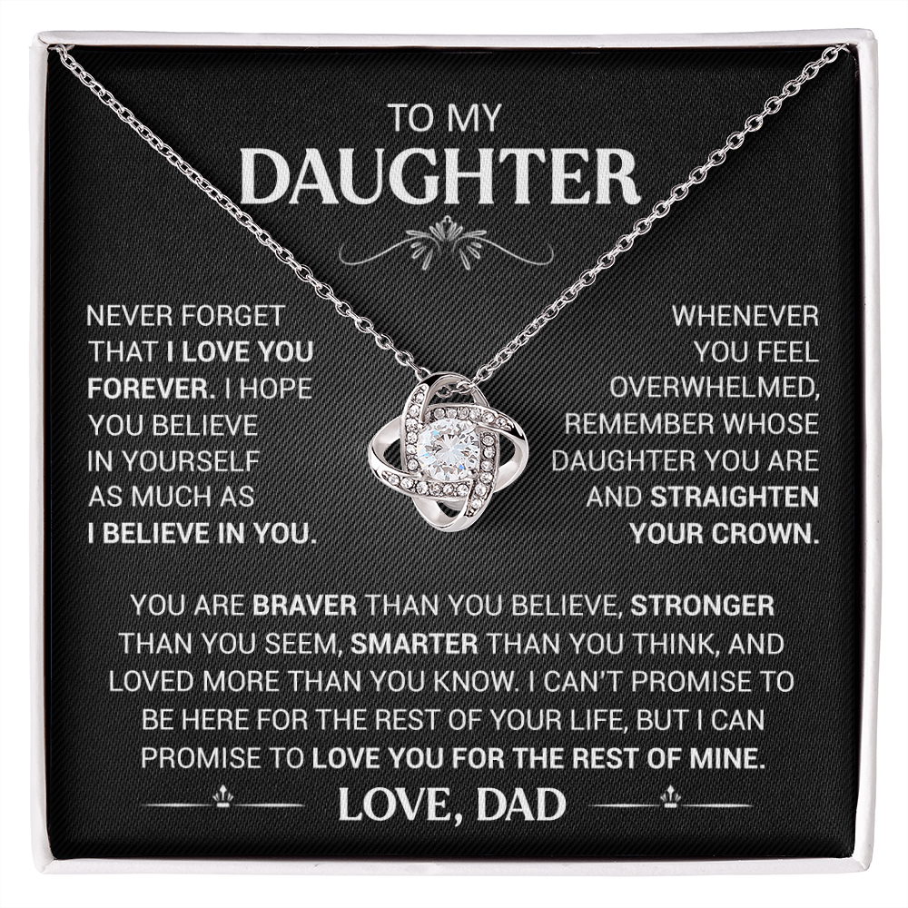To My Daughter Love Knot Necklace Dad to Daughter Necklace Special Birthday Gift for Her - Never Forget That I Love You Forever-Jessemade AU