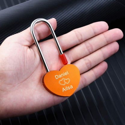Personalised Love Lock Engraved Love Lock Custom Names Padlocks Gifts For Couple-Jessemade AU