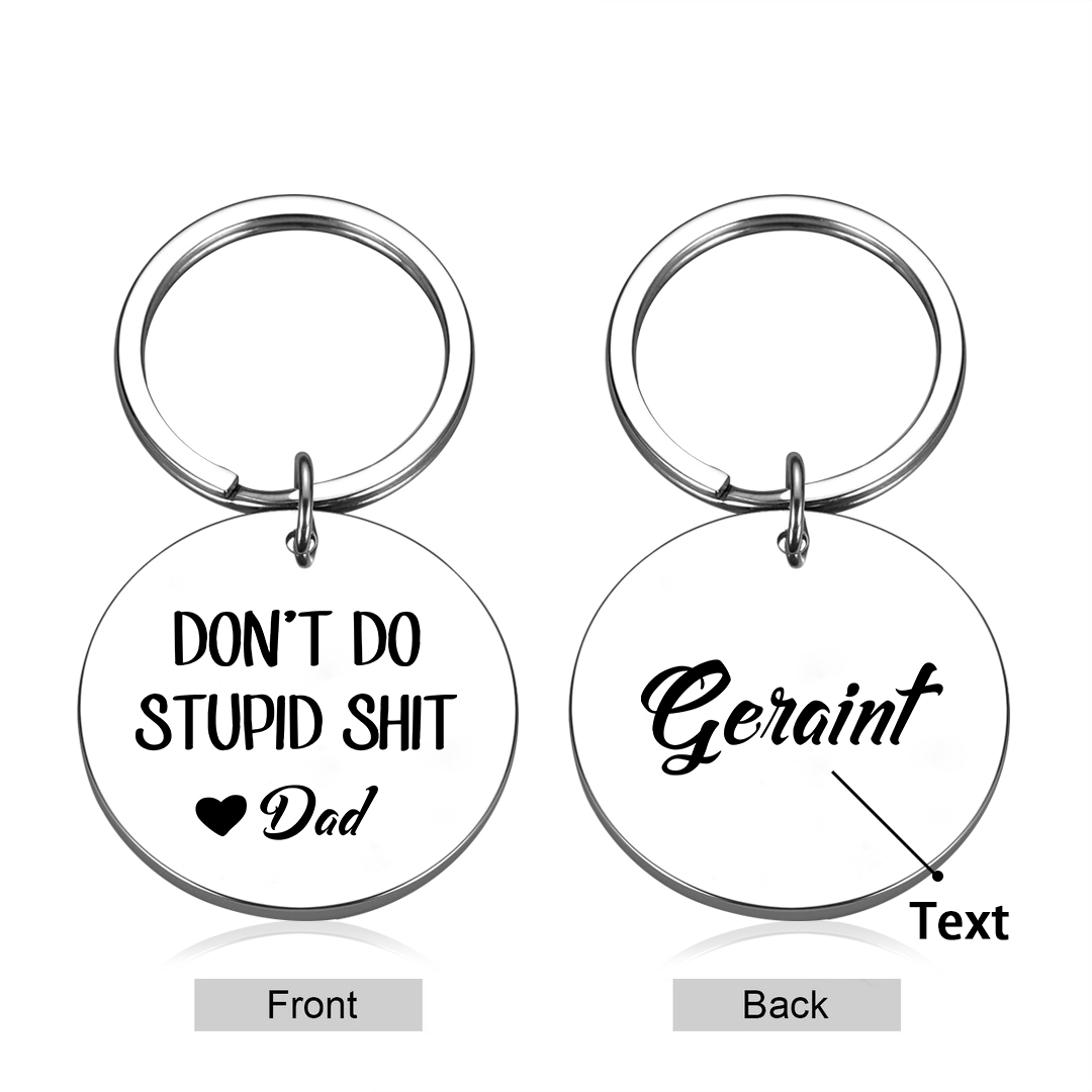 Don't Do Stupid Funny Keychain Custom Text Keyring Personalised Gift For Kids-Jessemade AU