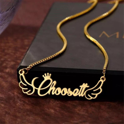 Personalised Wings Necklace Custom 1 Name Necklace Gift For Her-Jessemade AU