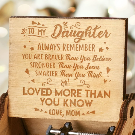 To My Daughter-Exquisite Wooden Music Box From Mom To Daughter-Jessemade AU