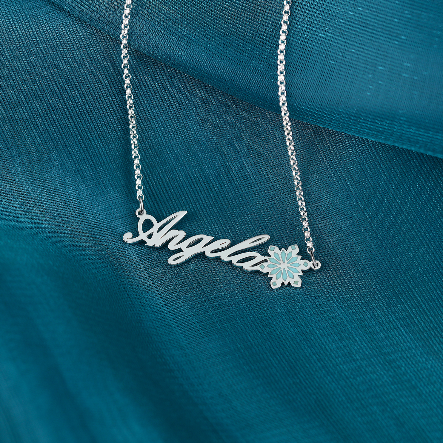 Personalised Snowflake Necklace Custom 1 Name Necklace Gift For Her-Jessemade AU