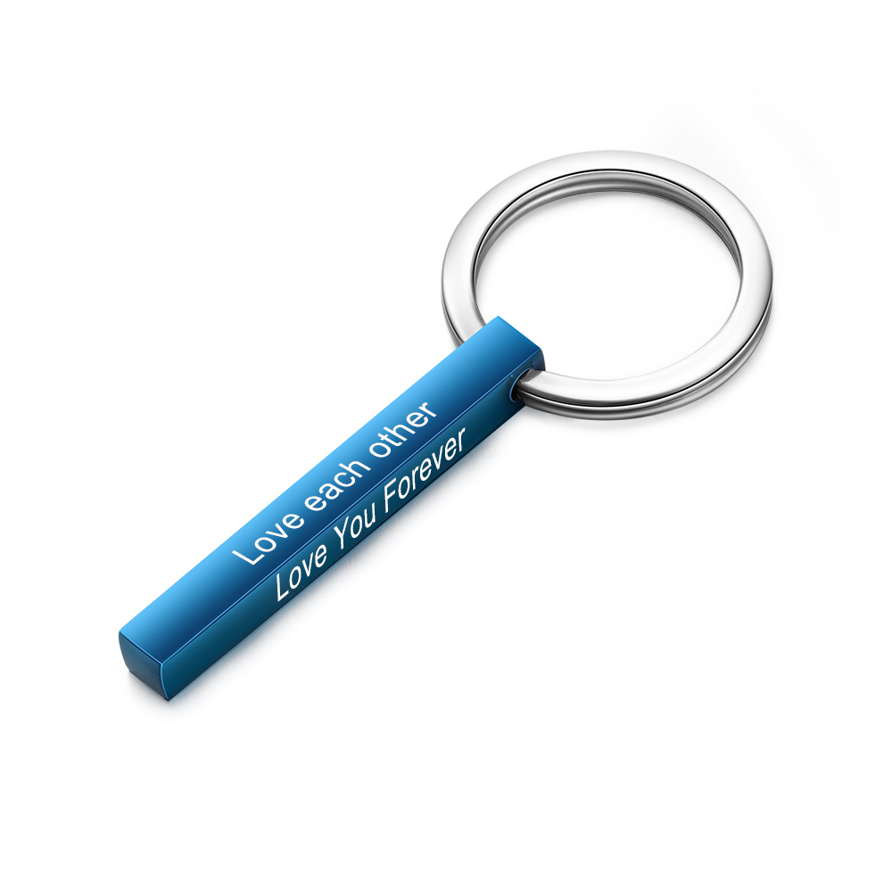 Personalised Stainless Steel Keychain Customised 4 Texts Keyring Gift for Him/Her-Jessemade AU