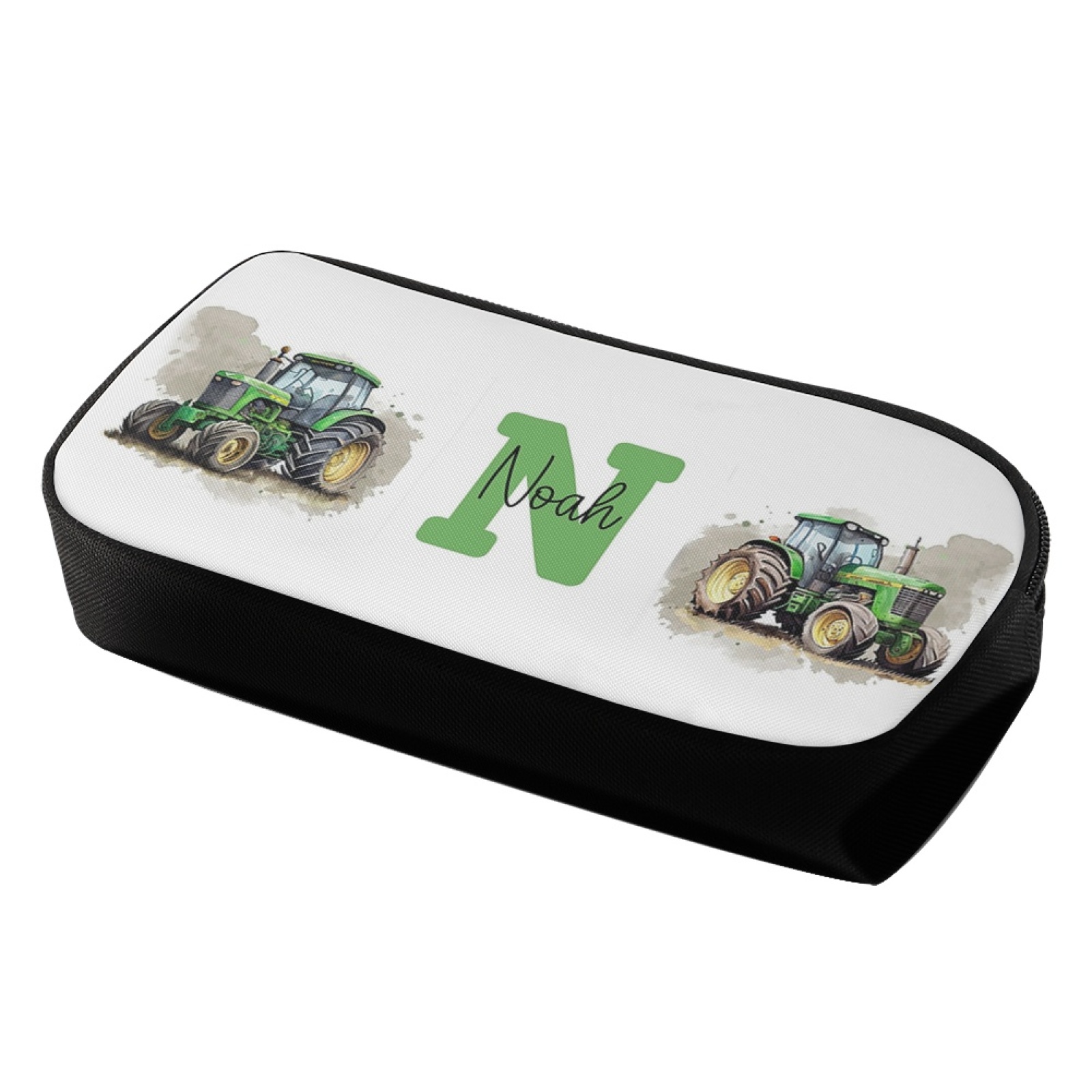 Personalised  Name Pencil Case Green Bulldozer Pen Bag Zipper Back to School Gifts for Student-Jessemade AU