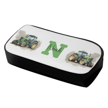 Personalised  Name Pencil Case Green Bulldozer Pen Bag Zipper Back to School Gifts for Student-Jessemade AU
