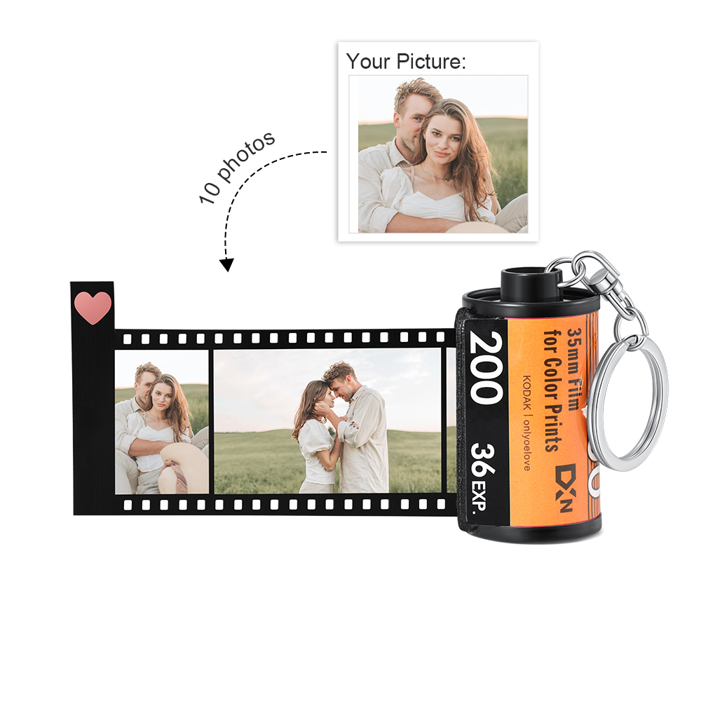 Personalised Film Camera Roll Keychain Custom 5 photos Keychain Gifts For Her