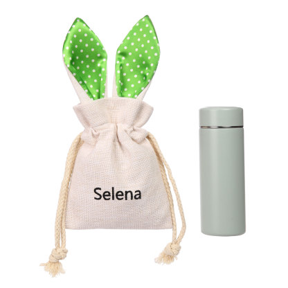 Personalised Bunny Tote Bag Customised with Name Bunny Drawstring Bag Easter Gifts-Jessemade AU