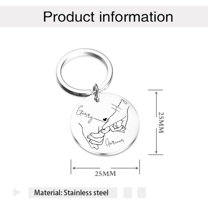 Personalised Round Couple Keychain Custom 2 Names & Text Keyring Valentine's Day Gift For Couples/Friends-Jessemade AU