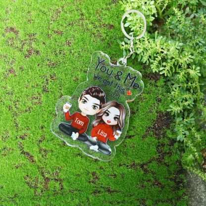 Personalised Acrylic Couple Keychain Customised Name & Text & Date Keychain Valentine's Day Gift for Couples-Jessemade AU