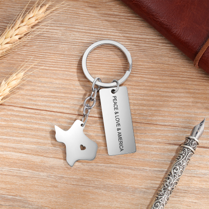Personalised American state keychain Gifts For Him-Jessemade AU