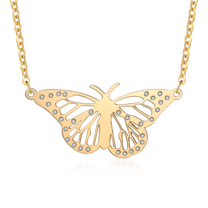 Personalised Butterfly Name Women's Necklace-Jessemade AU