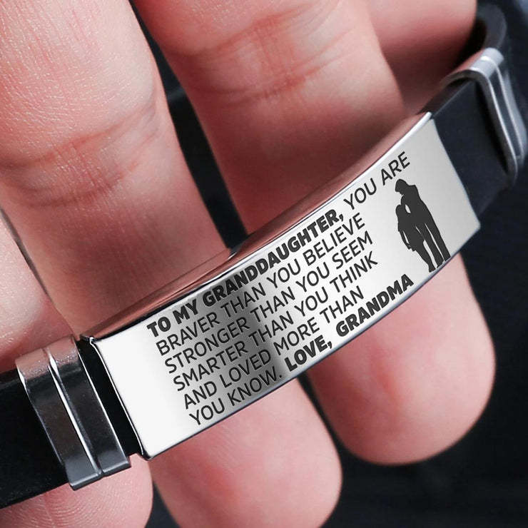 To My Daughter/Granddaughter, Women's Leather Bracelet, You Are Braver Than You Believe Inspirational Bracelet Gifts For Her-Jessemade AU