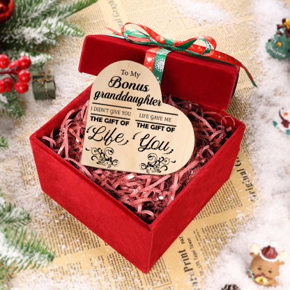 To My Bonus Granddaughter Wooden Heart Candle Holder "Life Gave Me The Gift of You"-Jessemade AU