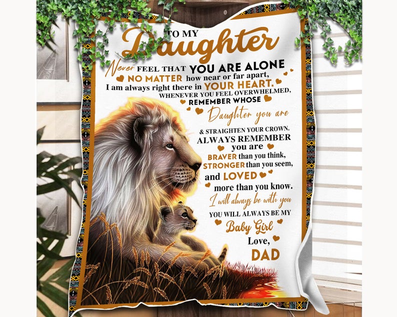 To My Daughter From Dad I Will Always Be With You Flannel Blanket-Jessemade AU