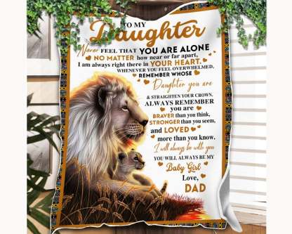 To My Daughter From Dad I Will Always Be With You Flannel Blanket-Jessemade AU
