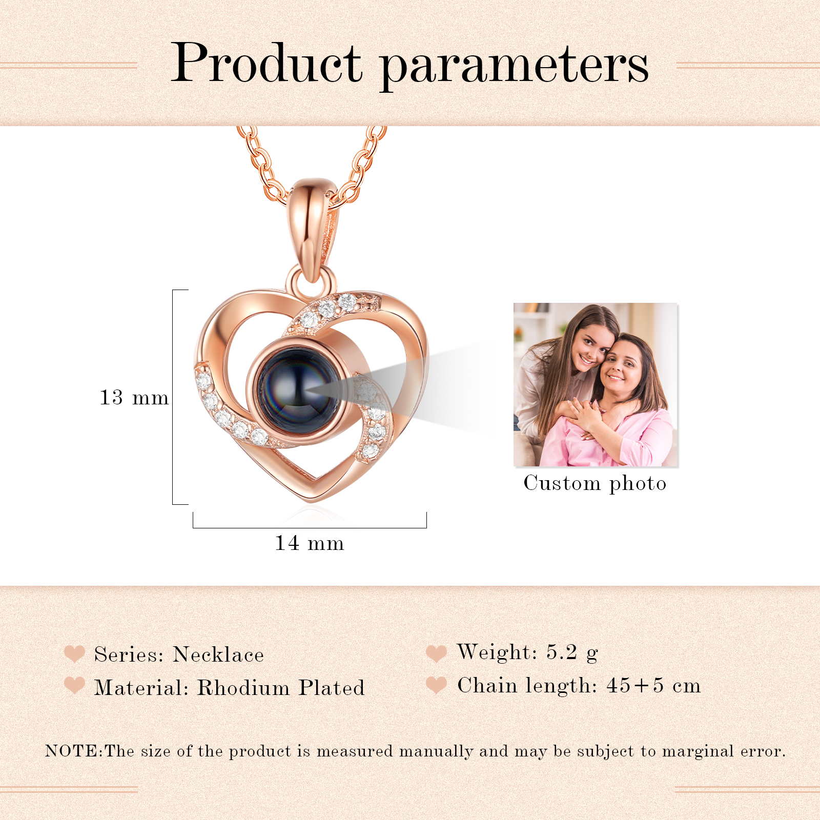 Personalised Heart Projection Necklace Custom Photo Necklace Creative Gift for Her-Jessemade AU