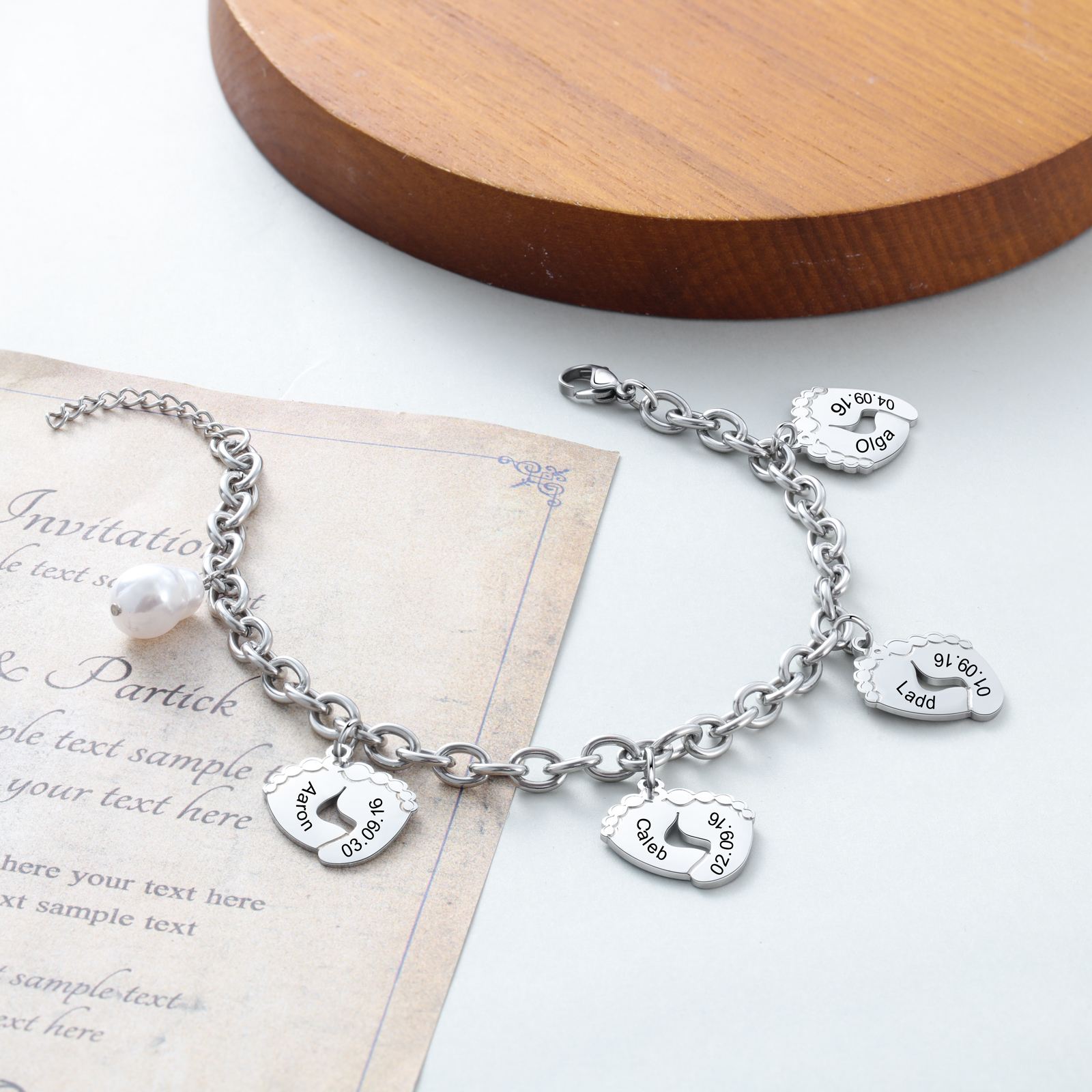 4 Feet Names Bracelet-Jessemade AU