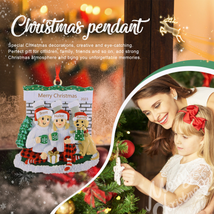 3 Names - Personalised Christmas Ornaments Customised Text & Date Xmas Wooden Decor Gifts for Family Friends-Jessemade AU