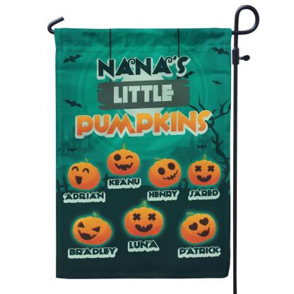 Personalised Halloween Garden Flag Custom 7 Names Flag "Grandma's Little Pumpkins"-Jessemade AU