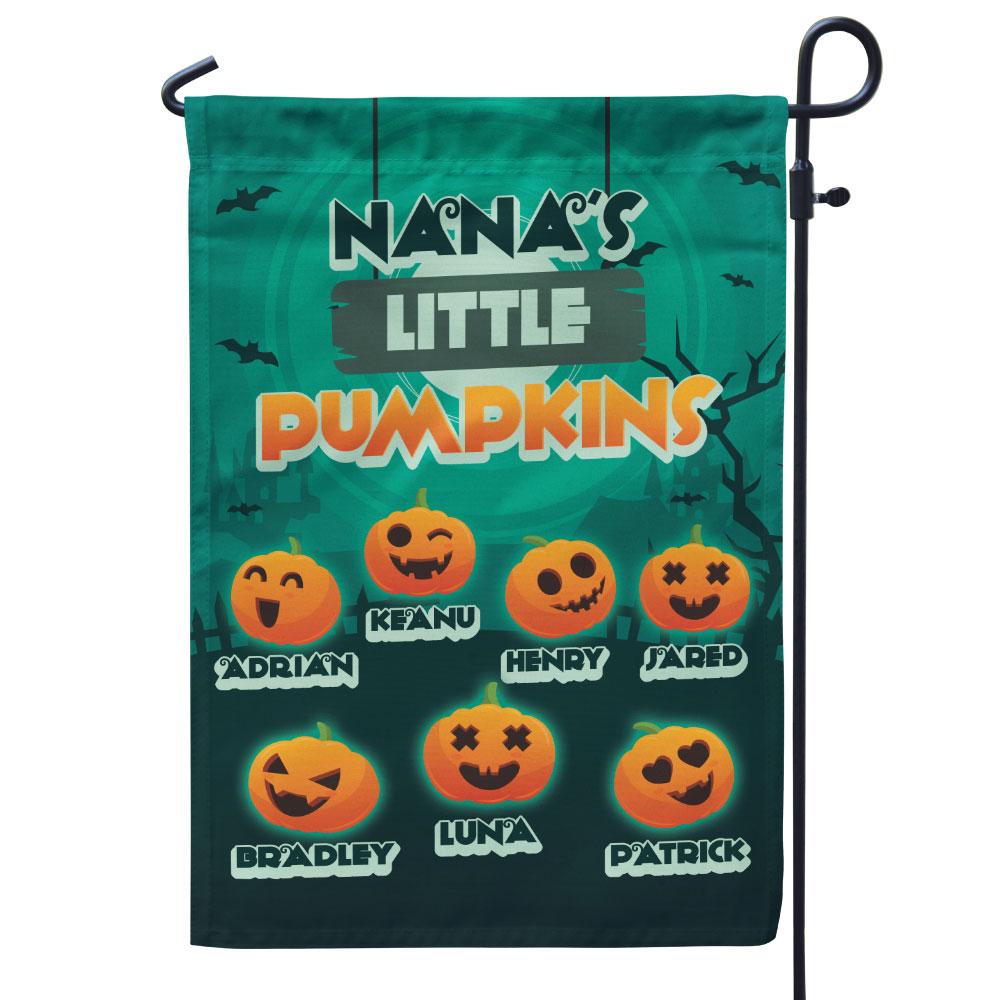 Personalised Halloween Garden Flag Custom 6 Names Flag "Grandma's Little Pumpkins"-Jessemade AU