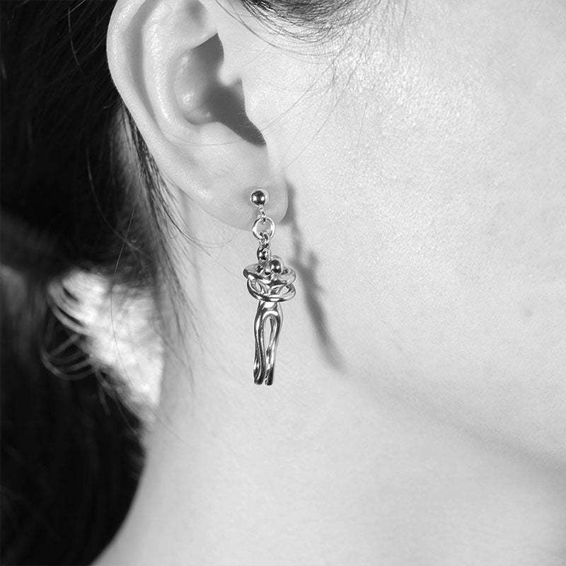 Jewelry Set Couple Hug Necklace and Earrings With Rose Box Valentine's Day Gifts for Couple-Jessemade AU