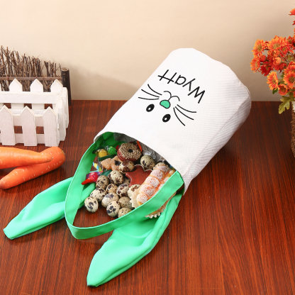 Easter Bunny Tote Bag Personalised Name Bucket Bag Bunny Basket Gifts For Kids-Jessemade AU