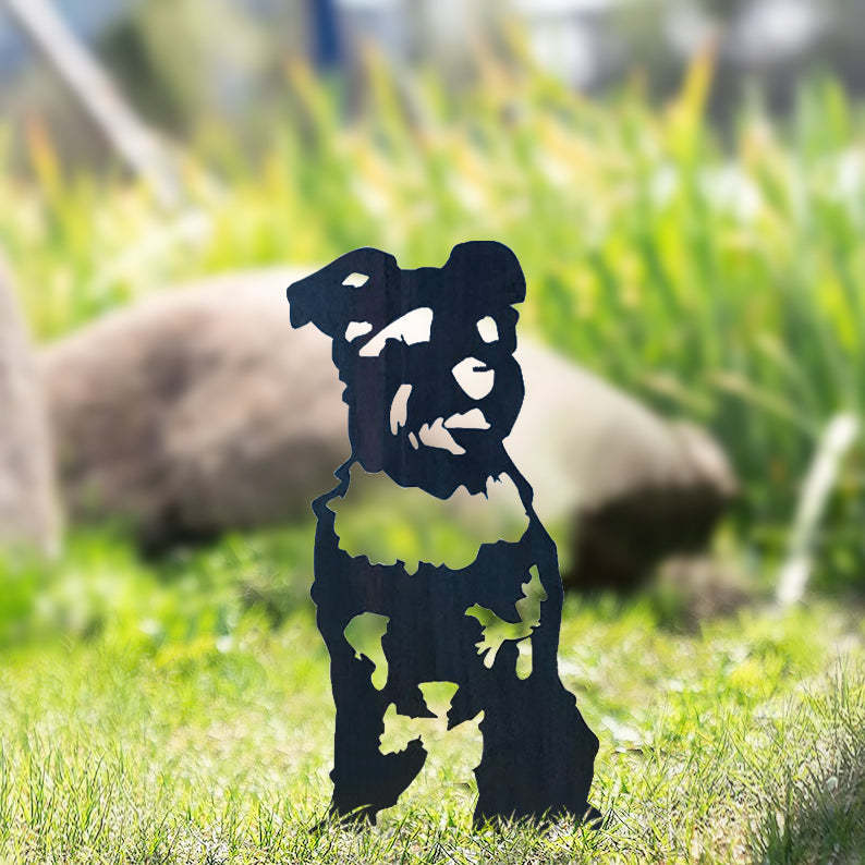 Schnauzer Metal Dog Silhouette Garden Yard Decoration-Jessemade AU