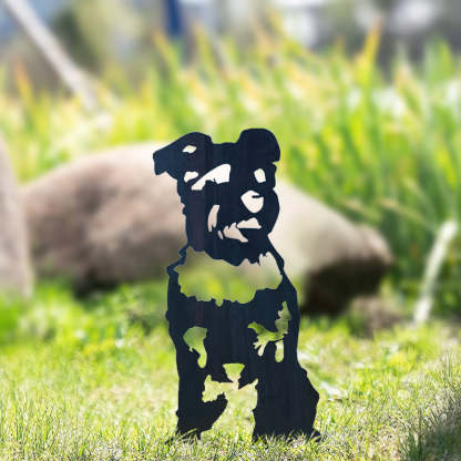 Schnauzer Metal Dog Silhouette Garden Yard Decoration-Jessemade AU