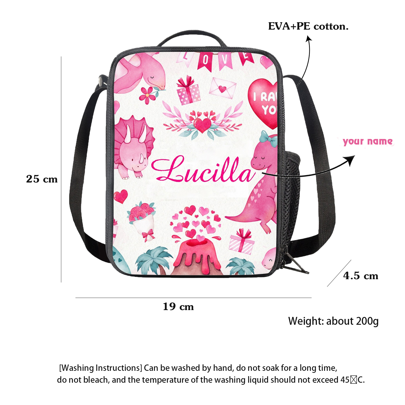 Custom Name Lunch Bag Personalised Cartoon Island Lunch Box  Gifts for Kids-Jessemade AU