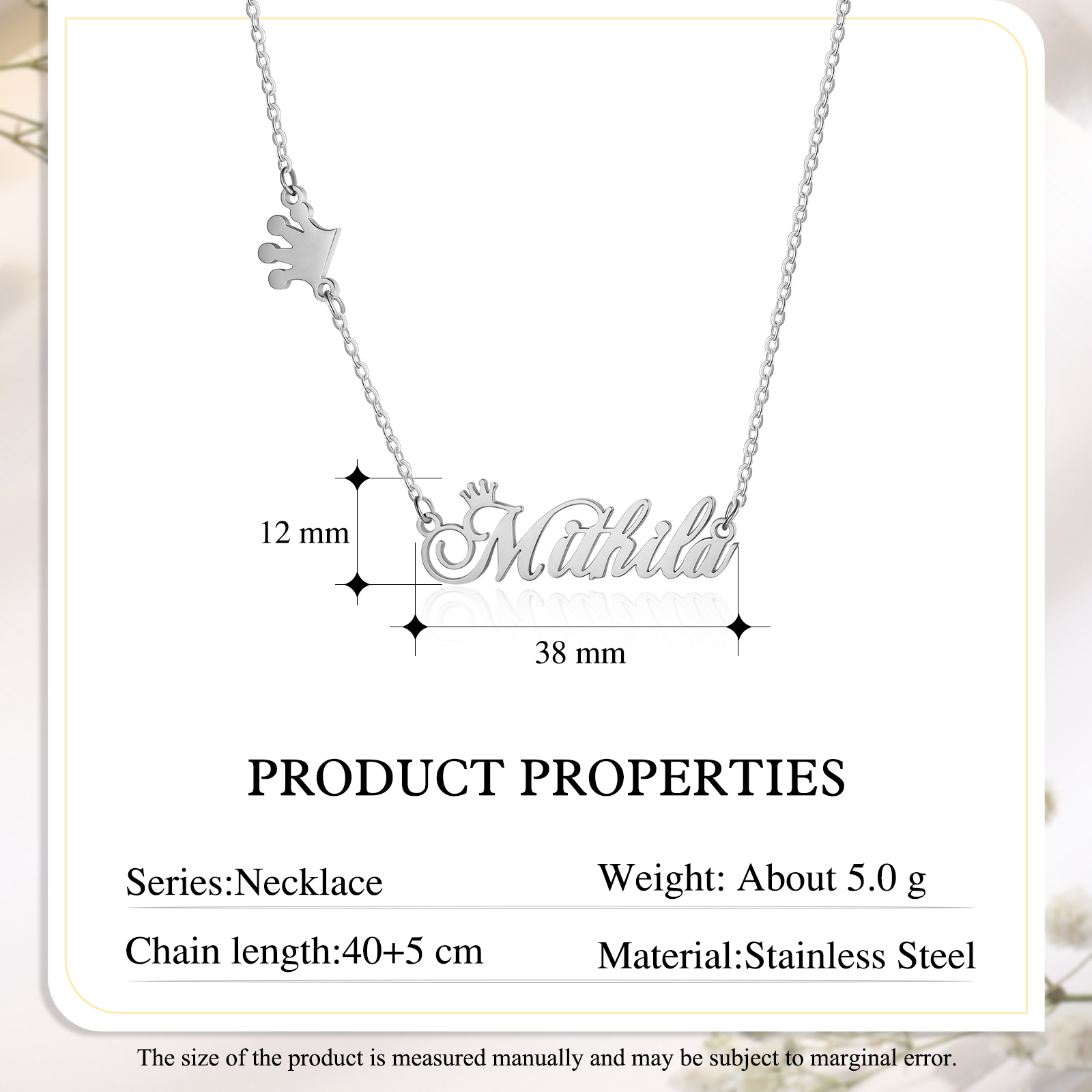 Personalised Crown Necklace Custom 1 Name Necklace Classic Jewelry Gift For Her-Jessemade AU