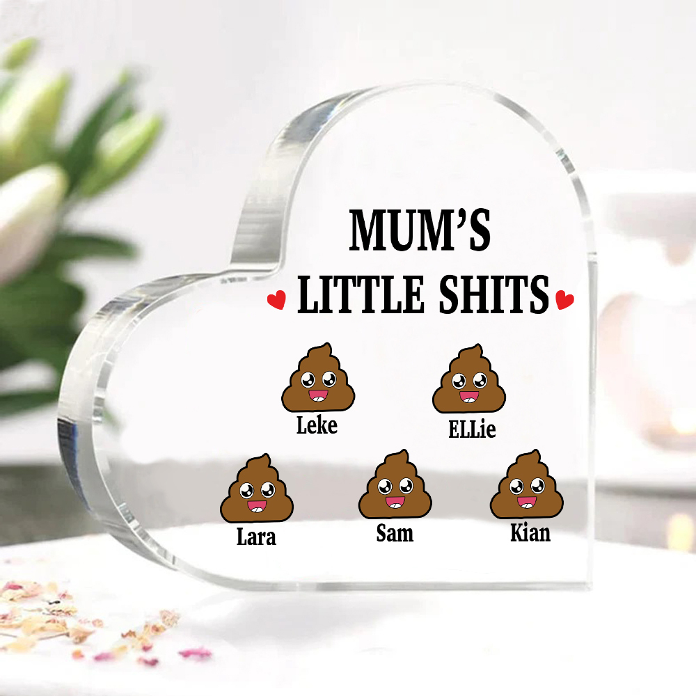 5 Names - Personalised Acrylic Heart Keepsake Custom Name Ornaments Mother's Day Funny Gifts for Mum-Jessemade AU