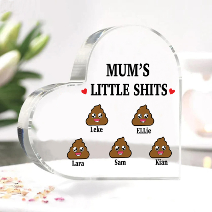 5 Names - Personalised Acrylic Heart Keepsake Custom Name Ornaments Mother's Day Funny Gifts for Mum-Jessemade AU