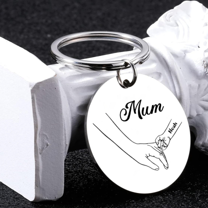 1 Name - Personalised Text Keychain Holding Hands Keychain Mother's Day Gifts For Grandma/Mother-Jessemade AU