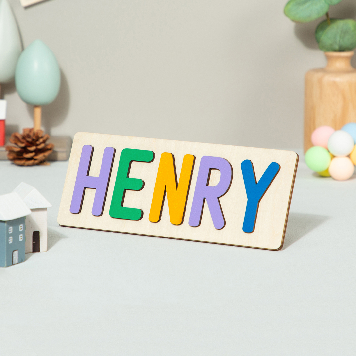 Personalised Kid's Wooden Name Alphabet Puzzle Toy for Toddlers Early Learning Child Toy-Jessemade AU