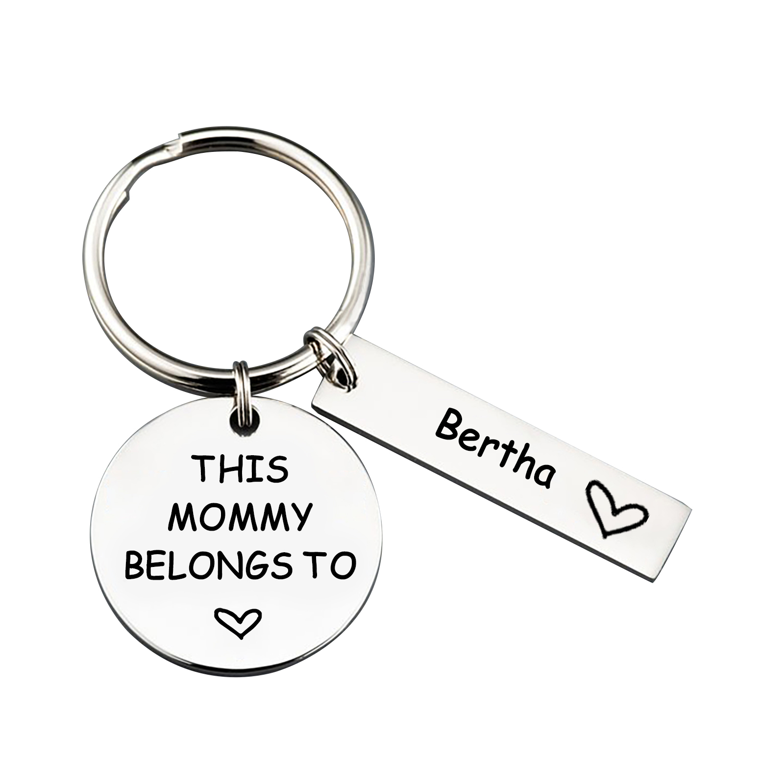 1 Name - Personalised Name Keychain Stainless Steel Keychain Special Gift for Mommy/Mummy-Jessemade AU