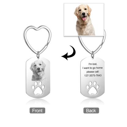 Personalised Keychain Engraved Photo Keychain Dog Tag Gifts For Pet-Jessemade AU