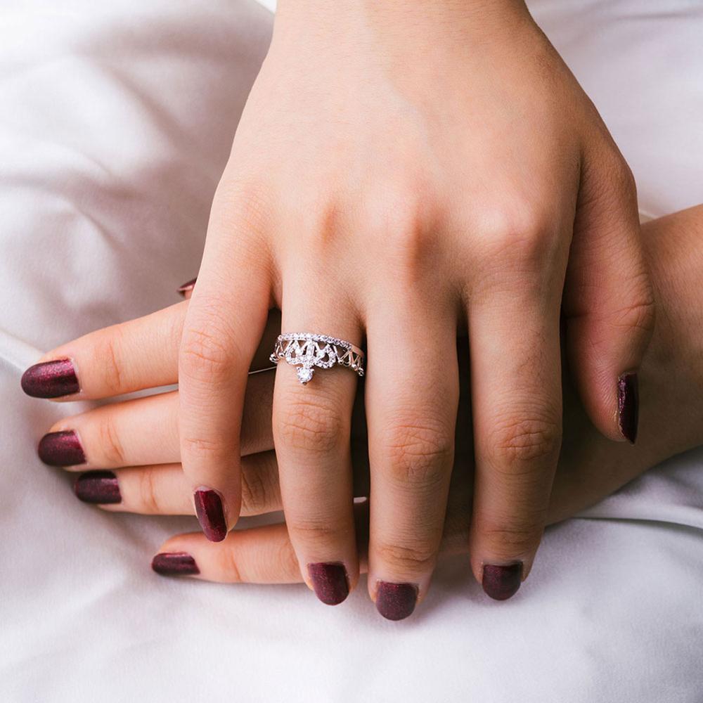 Rose Gold Crown Promise Rings Gifts For Her-Jessemade AU