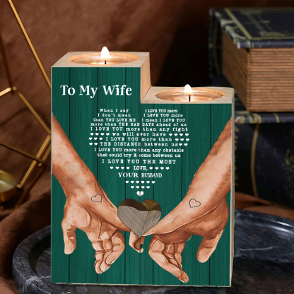 To My Wife Couple Candle Holder "I love you more than you love me" Candlesticks-Jessemade AU