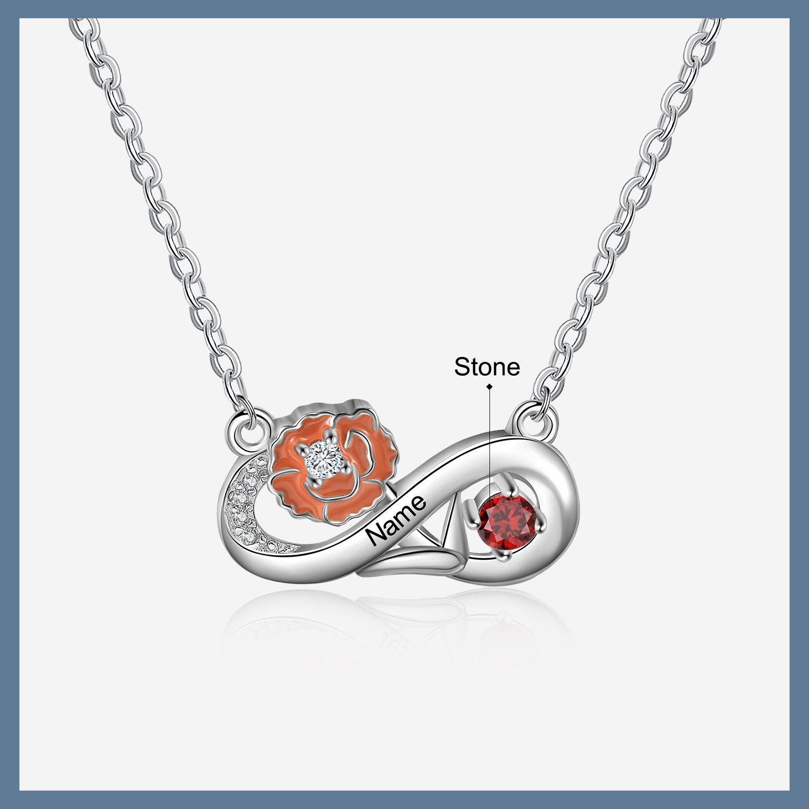 Personalised January Birthflower Necklace With Birthstone Gift For Women-Jessemade AU