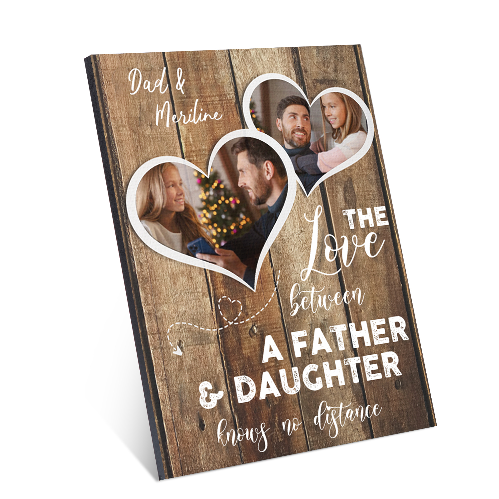 Father and Daughter Photo Frame Wood Signs-Jessemade AU