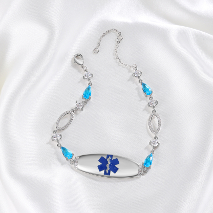 Medical ID Bracelet Personalised Women's Alert Bracelet Engraving Message For Her-Jessemade AU