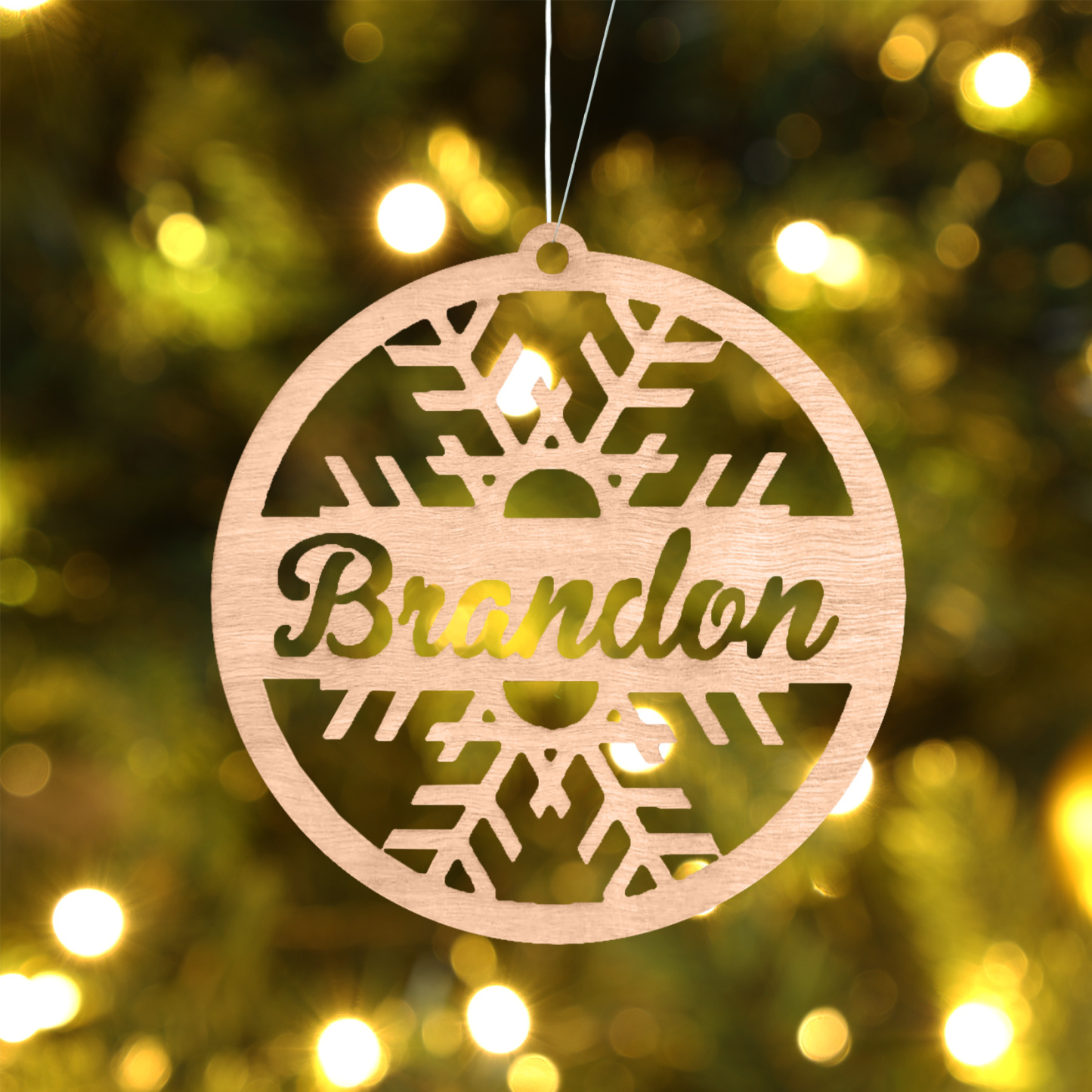 Customised Name Christmas Ornaments Snowflake Circle Ornament Personalised Gifts for Family Friends-Jessemade AU