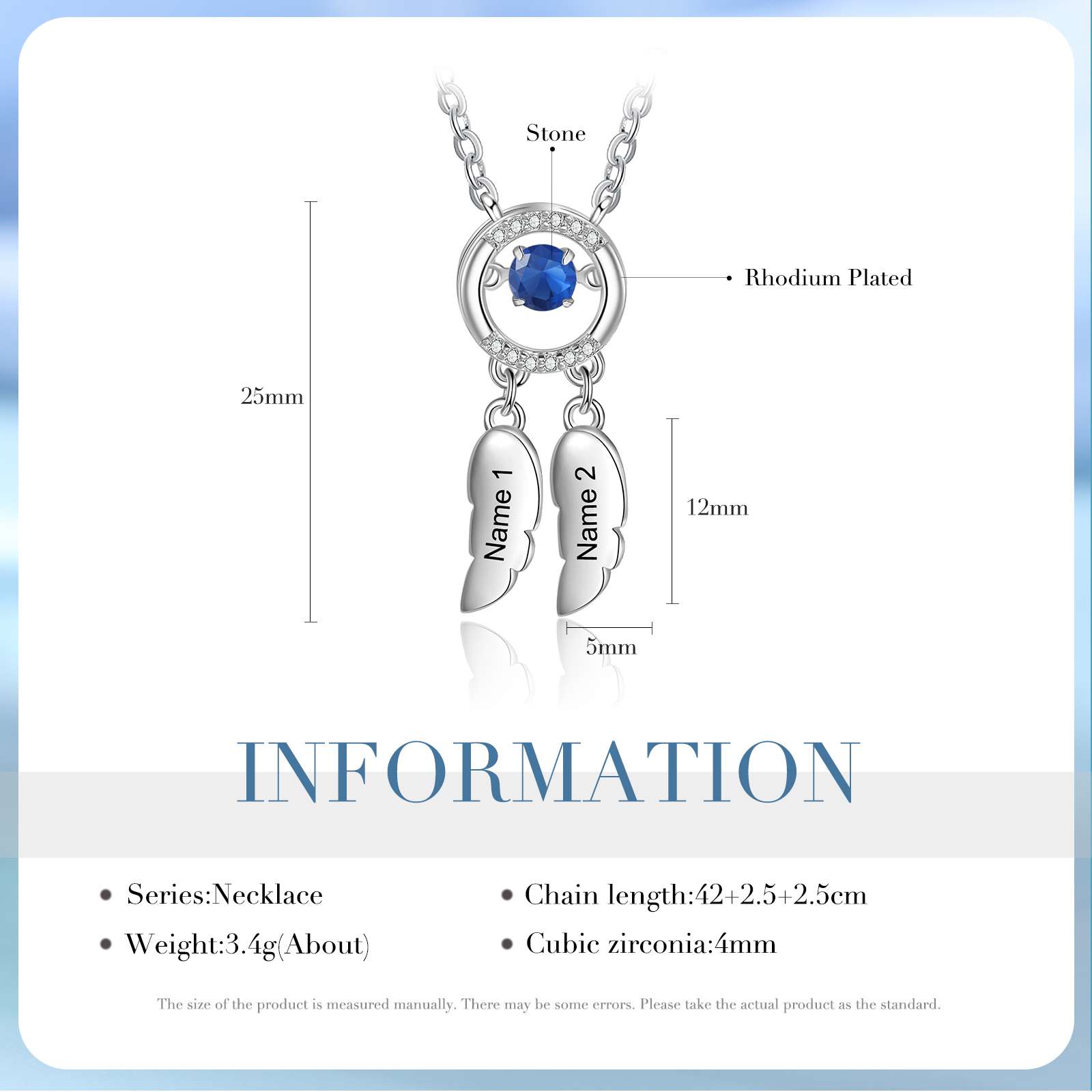 Personalised Dream Catcher Necklace with Dancing Stone Custom 2 Names Necklace-Jessemade AU