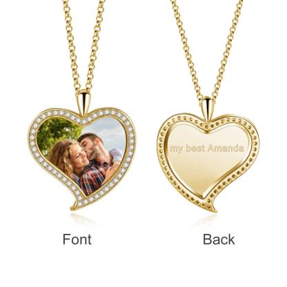 Personalised Heart Necklace Custom Photo Necklace Gifts For Her-Jessemade AU