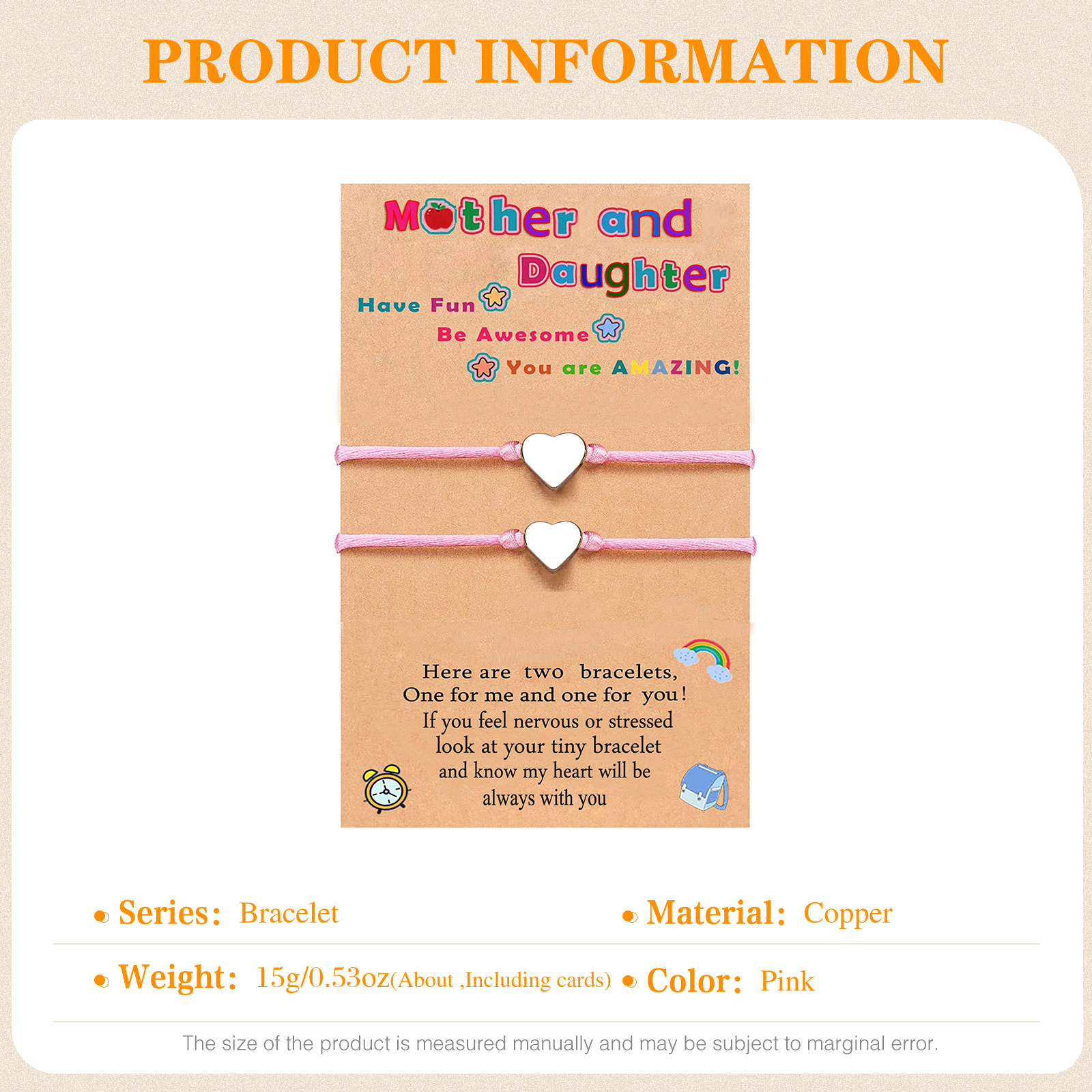 Women Bracelet Dainty Teen Heart Bracelet Back To School Adjustable Bracelet for Girls-Jessemade AU