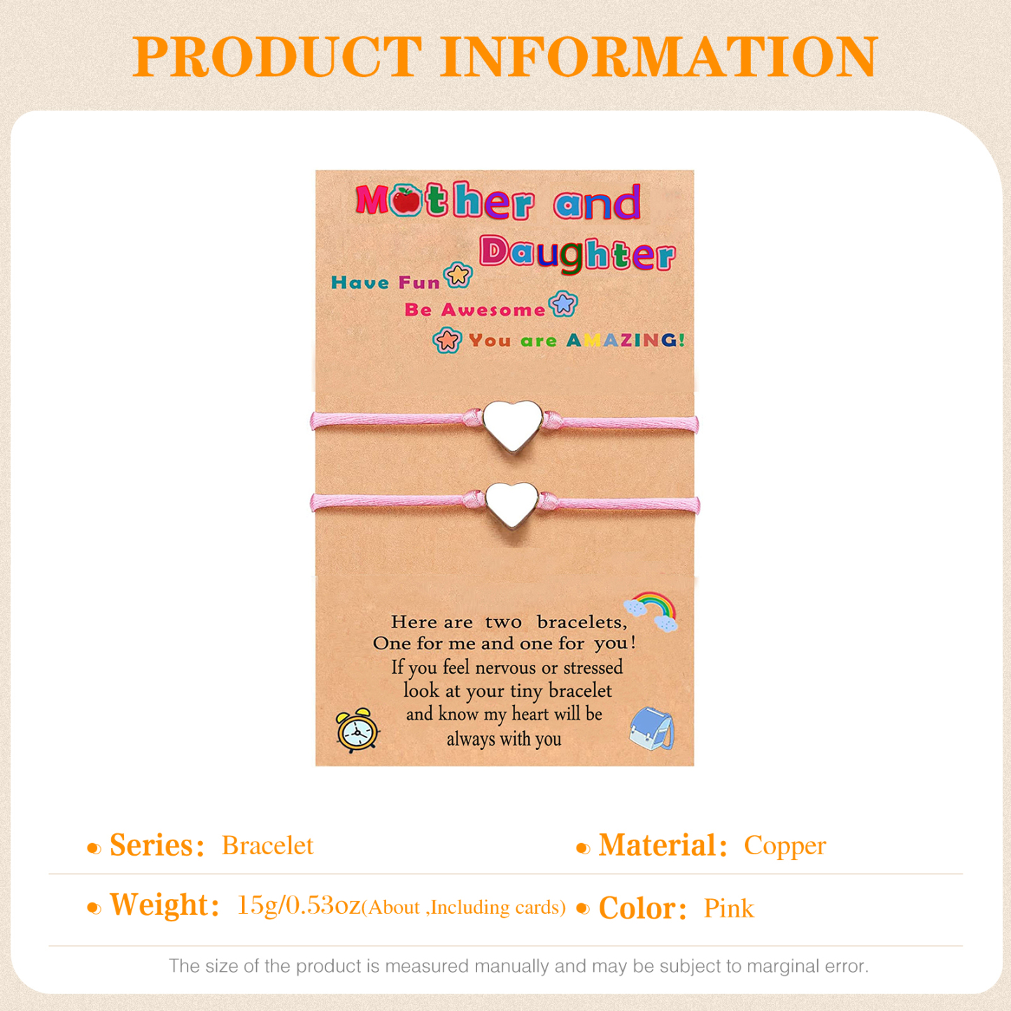 Women Bracelet Dainty Teen Heart Bracelet Back To School Adjustable Bracelet for Girls-Jessemade AU