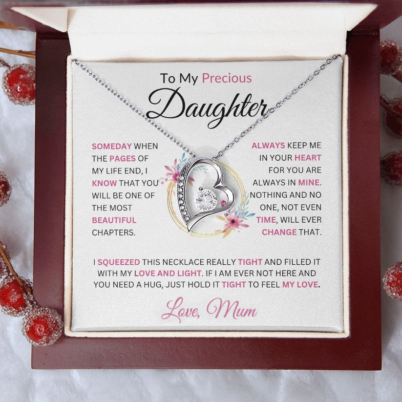 To My Daughter Heart Necklace Mum to Daughter Necklace Birthday Gift for Her - Always Keep Me In Your Heart For You Are Always In Mine-Jessemade AU